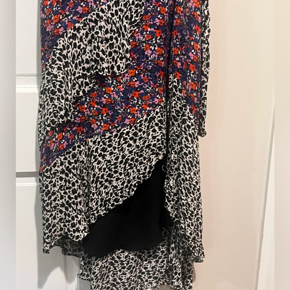 Parker Mixed Pattern Ruffle Dress Size 0 - Picture 7 of 11